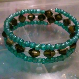 Clear Black & Teal Bracelet
