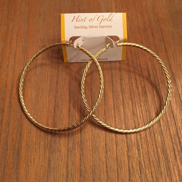 3" gold plated hoops
