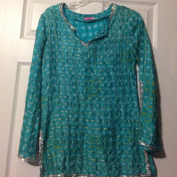 Aqua Blue Tunic Top