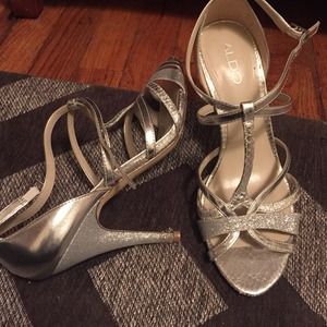 Silver sandals *WORN ONCE*