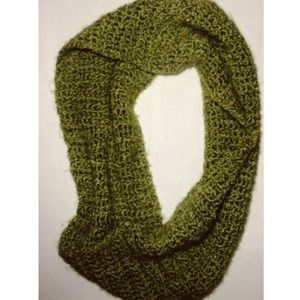 Handmade green infinity scarf