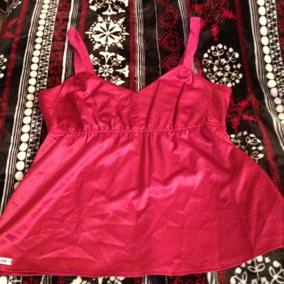 Red silk Tank top