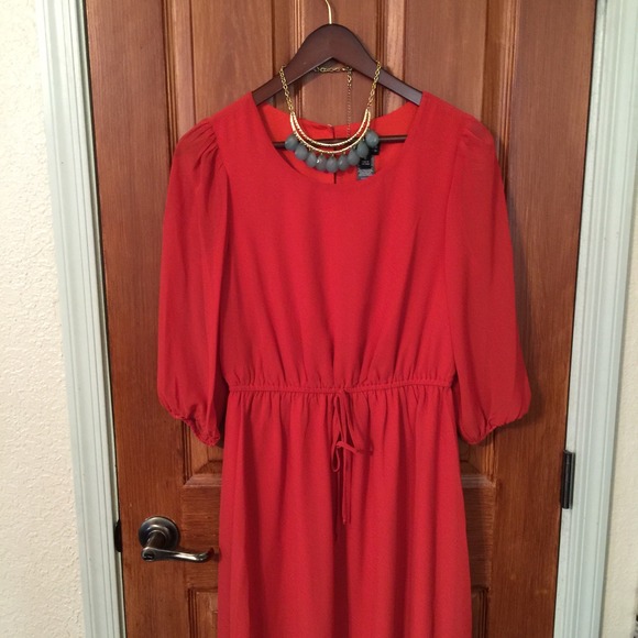 Orange 3/4 sleeve dress