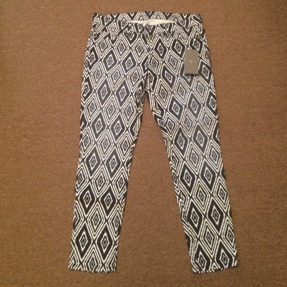 7 For All Mankind Blue Ikat Jeans