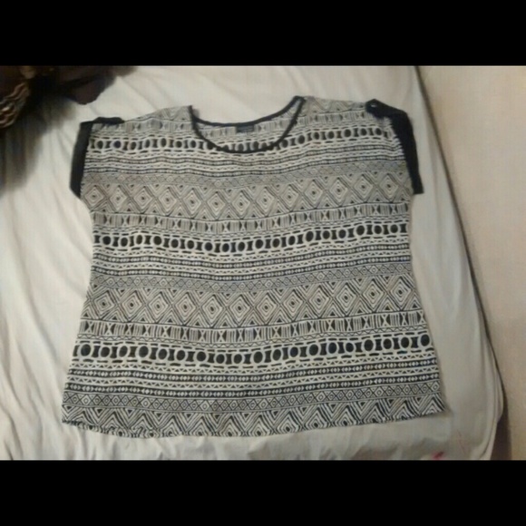Plus size Tribal sheer top