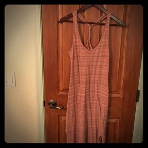 Pink/grey racer back long dress