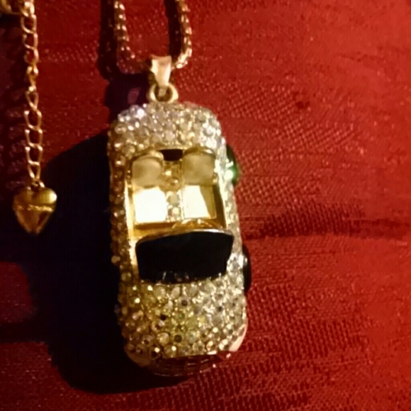 Betsey Johnson Jewelry - Betsey Johnson blinged out car necklace.