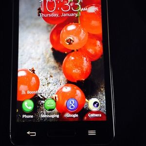 Lg white phone with charger
