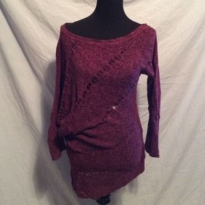 Maroon off the shoulder thin sweater
