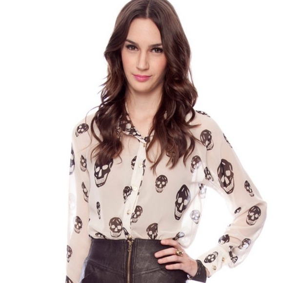 Mono B "Hard Headed" Skull Blouse 💀