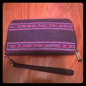 Purple and pink wallet tribal print