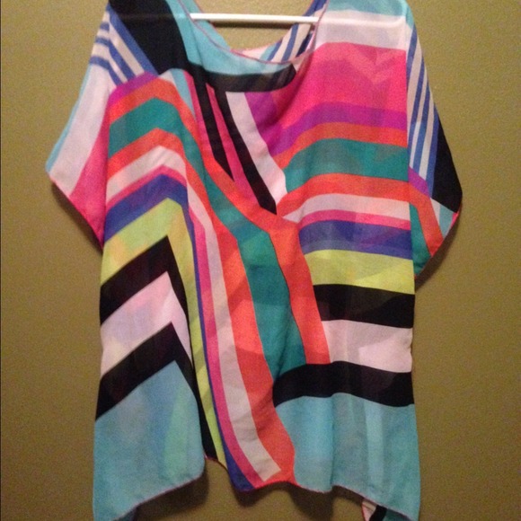Abstract sheer top