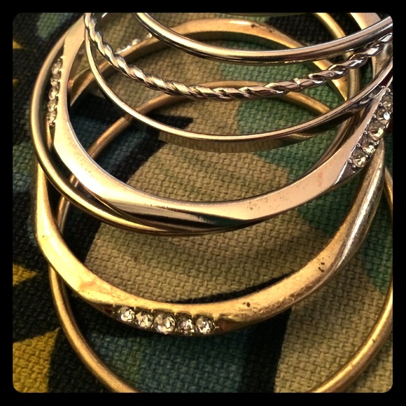 The Loft set of gold/silver bangles