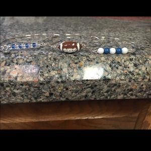 GAME DAY SALE! set of 3 blue football bangles