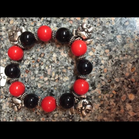 GAME DAY SALE! red black bulldog bracelet Georgia