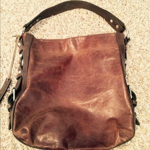 Tano brand brown leather hobo purse