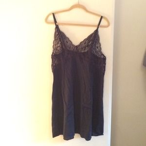 NWOT Black Lace and Cotton Negligee