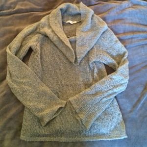 Weston Wear Grey Sheer Cowl Neck Sweater