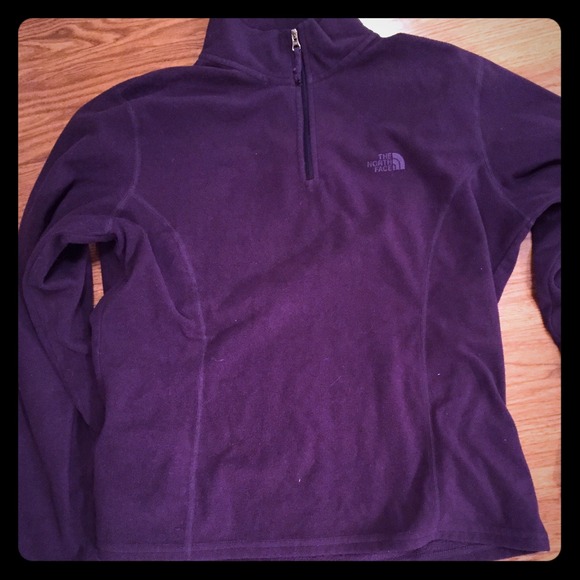 Dark purple north face pull over half zip
