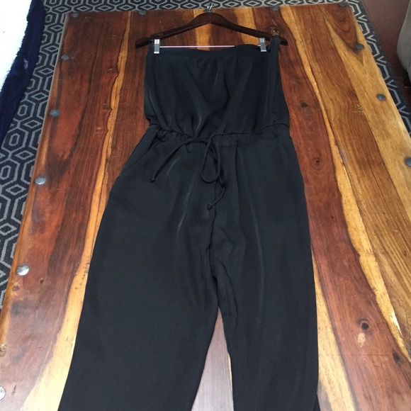 Drew strapless jumpsuit with cuff bottom