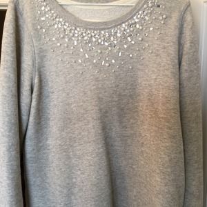 Abercrombie & Fitch gray beaded sweatshirt