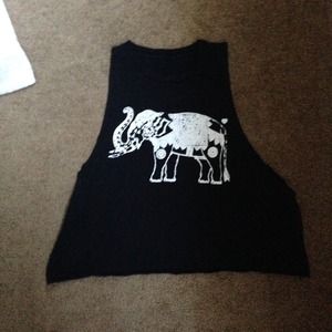 Brandy Melville Black Elephant T-Shirt Tank Top