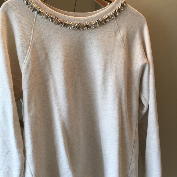 J Crew beaded gray sweatshirt