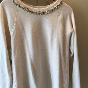 J Crew beaded gray sweatshirt