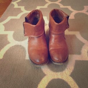Faux leather booties