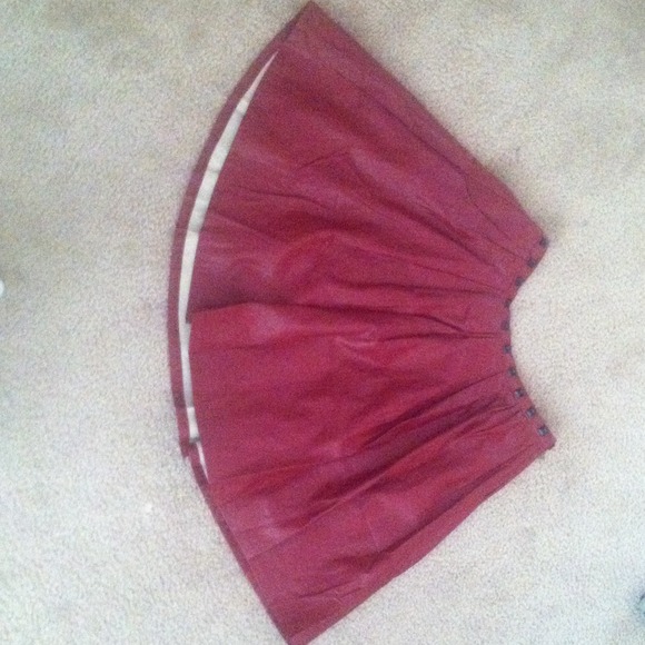 Maroon leather skirt