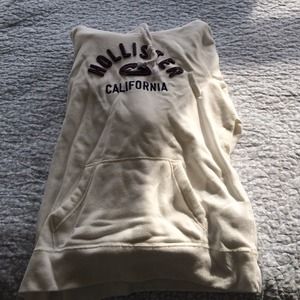 White hollister hooded sweatshirt