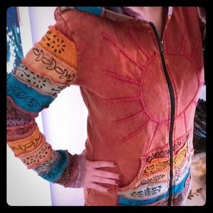 BRAND NEW rainbow colored zip up hoody