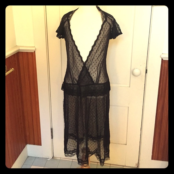 Anthropologie lace overlay dress small