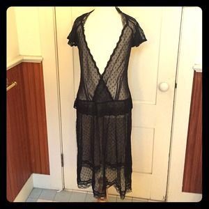 Anthropologie lace overlay dress small