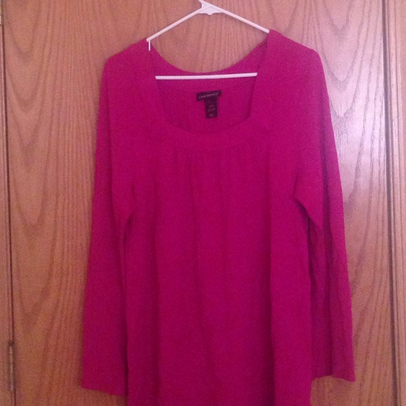 Square neck hot pink tunic sweater!