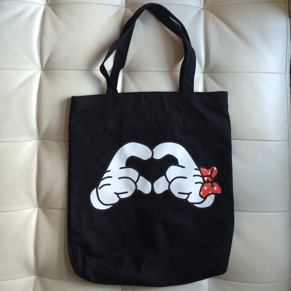Minnie and Mickey heart tote