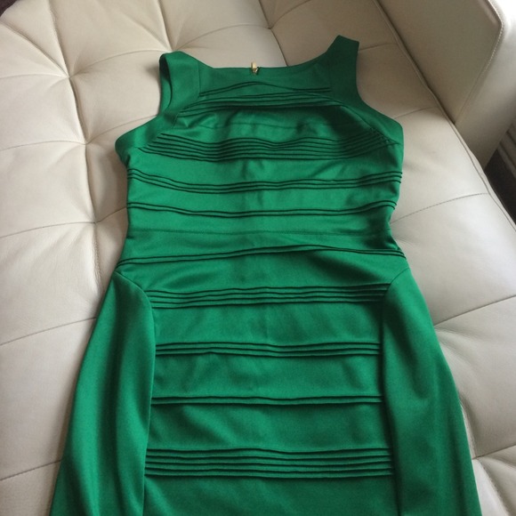 Green sheath dress