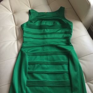 Green sheath dress