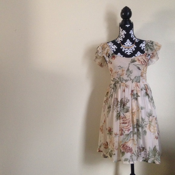 Nude and floral dress