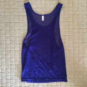 American Apparel blue mesh tank