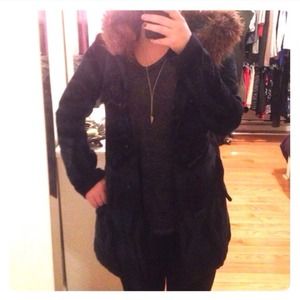 BB Dakota Black & Blue Tribal Print Coat