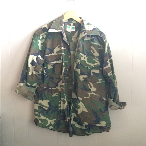 oversized camo button up
