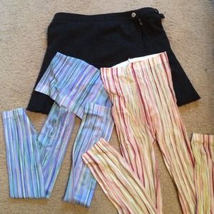 SOLD BUNDLE! AEO skirt & 2 striped footless hose!