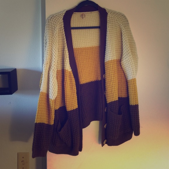 Brown, yellow, ivory cardigan💕