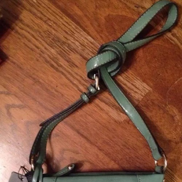 Hilary Radley dark seafoam green purse NWT glossy - Picture 2 of 4