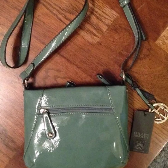 Hilary Radley dark seafoam green purse NWT glossy - Picture 3 of 4