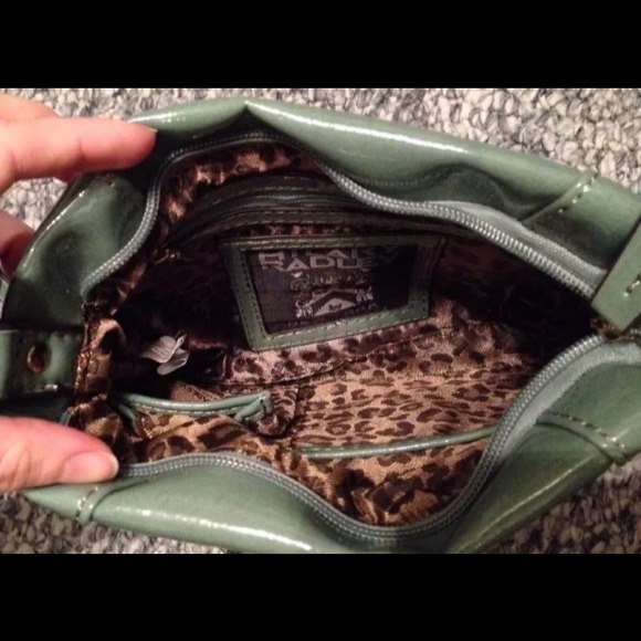 Hilary Radley dark seafoam green purse NWT glossy - Picture 4 of 4