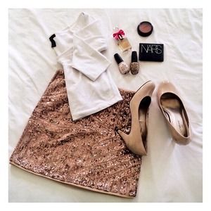 Sequin skirt [rose gold]