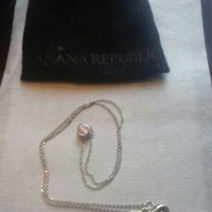 Sterling silver 925 tiny Pink stone Necklace