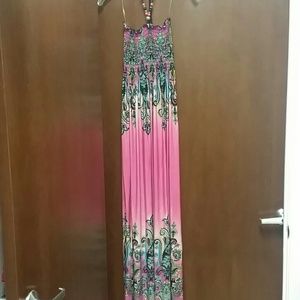 Pink paisley maxi dress